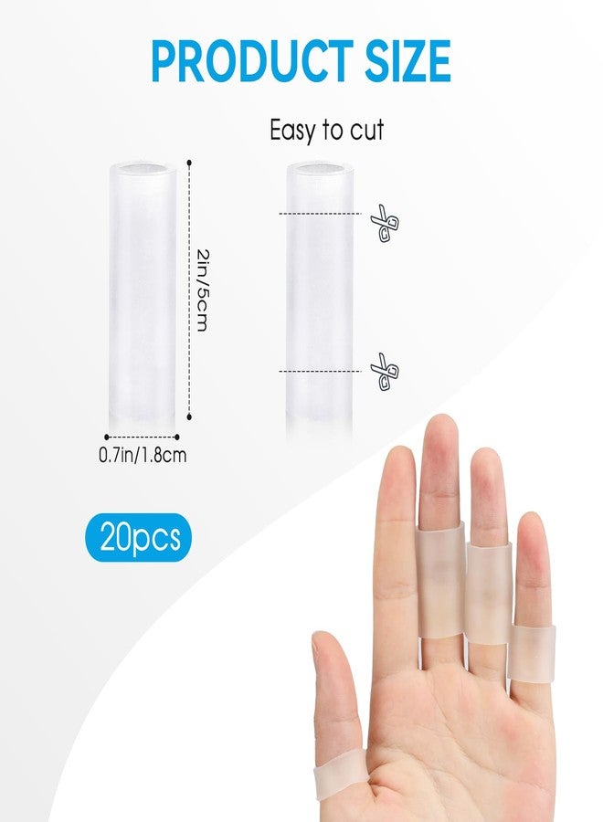 salbsever 20 Pcs Finger Sleeves Protectors Silicone Finger Sleeve Gel Finger Sleeve Protectors Finger Covers Cushions and Protects Rubber Finger Shields Provide Relief forCracked Finger - Image 2